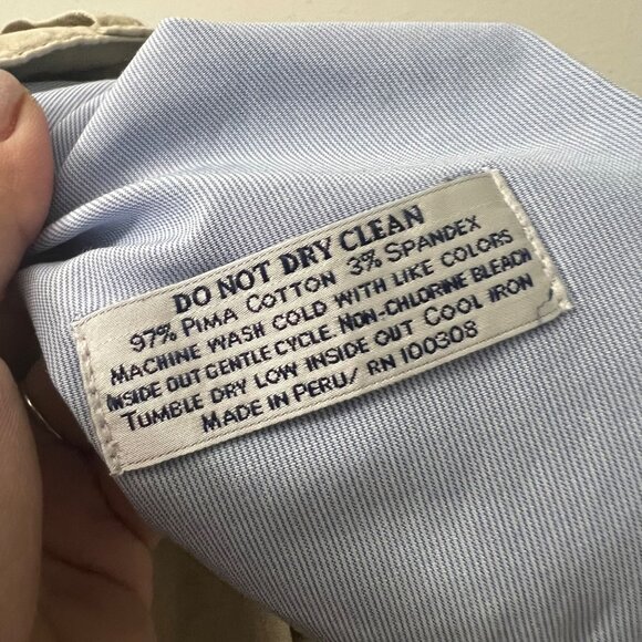 Peter Millar Tan Pima Cotton Straight Leg Stretch Flat Front Pants Mens Size 34 - Picture 4 of 6